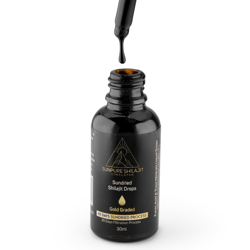 Shilajit Drops, 45-Day Sundried Himalayan 30ml