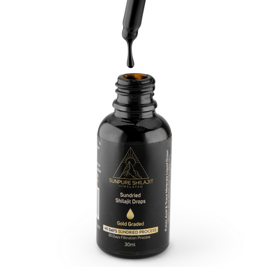 Shilajit Drops, 45-Day Sundried Himalayan 30ml